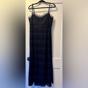 Stunning Club Monaco Navy and Black Lace Party Dress